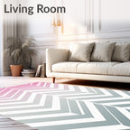 Graded Pink Gray Chevron Accent Rug