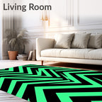 Bold Mint Zigzag Jagged Stripes Rug
