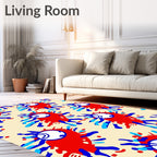 Whimsical Red Alien Splash Rug