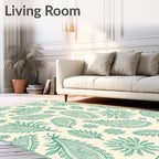 Teal Paisley Botanical Floral Accent Rug