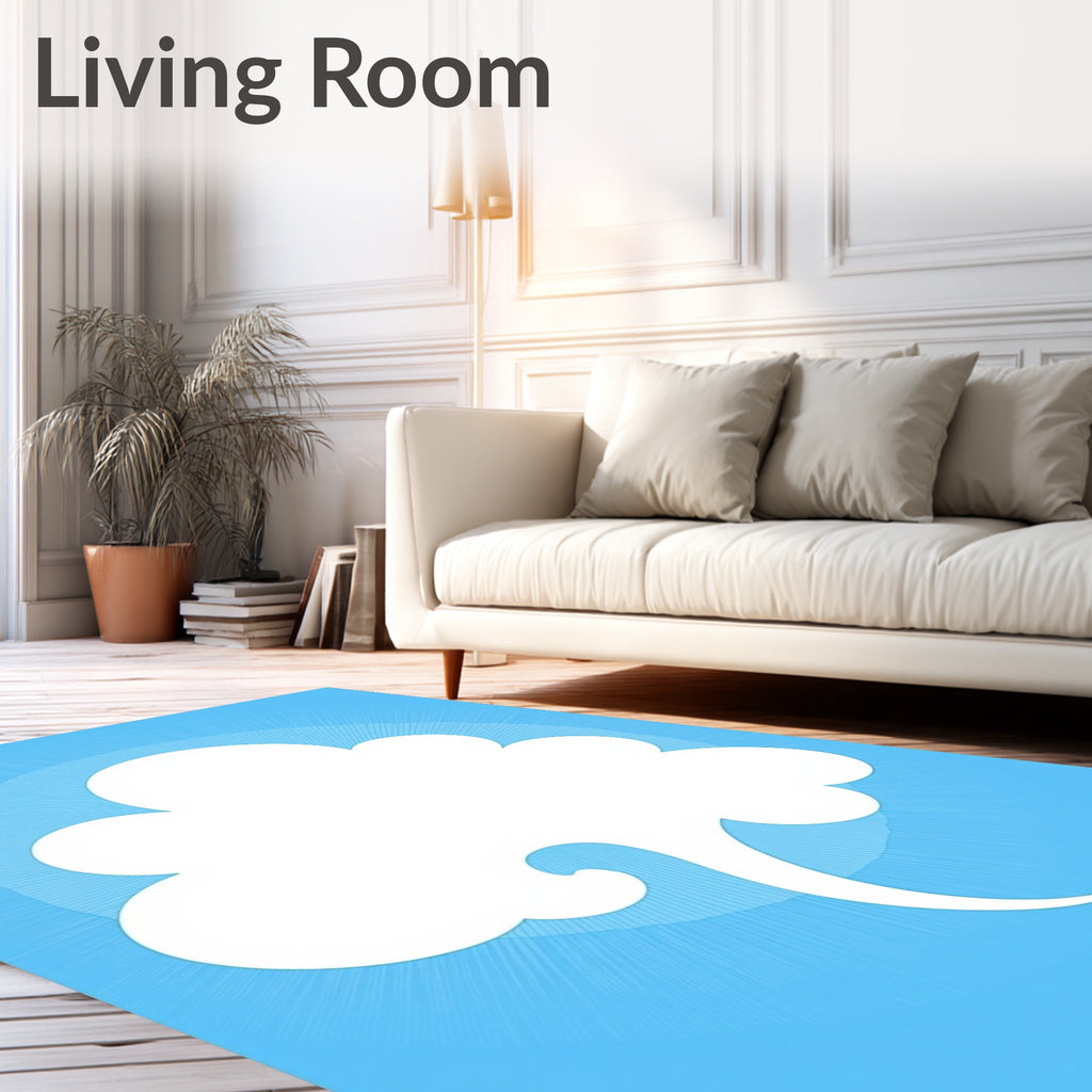 White Cloud Blue Sky Bursting Radiance Rug