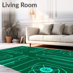 Teal Circuit Board Technology Rug