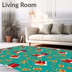 Red Gift Boxes Scattered Yellow Rug