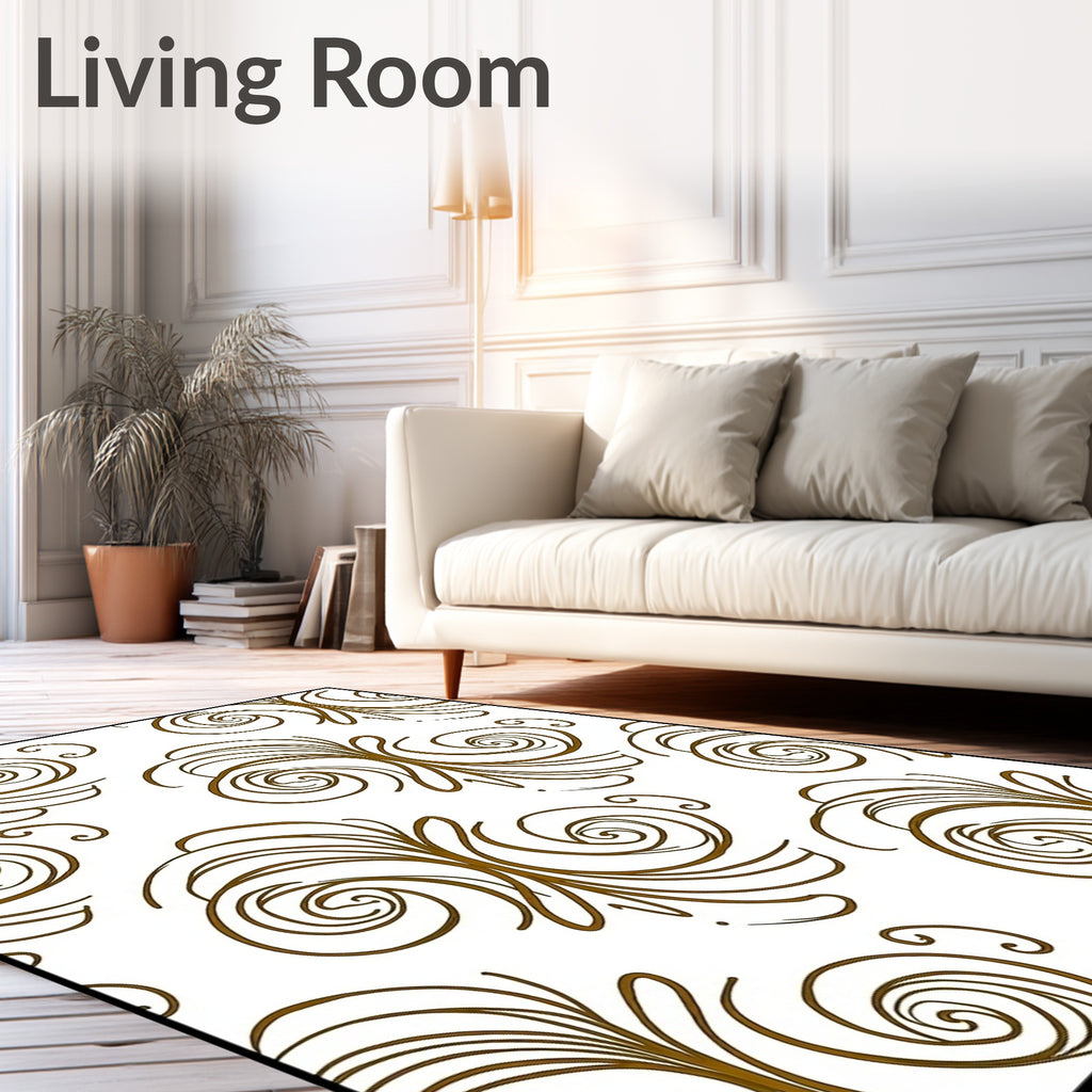 Brown Swirl Flourish Repeating Rug