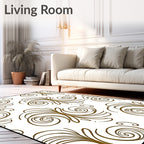Brown Swirl Flourish Repeating Rug