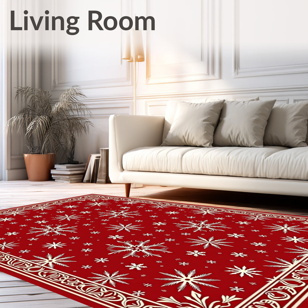 Crimson Snowflake Gala Rug