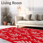 Crimson White Leaf Berry Botanical Rug