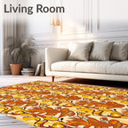 Warm Ochre Autumn Foliage Rug