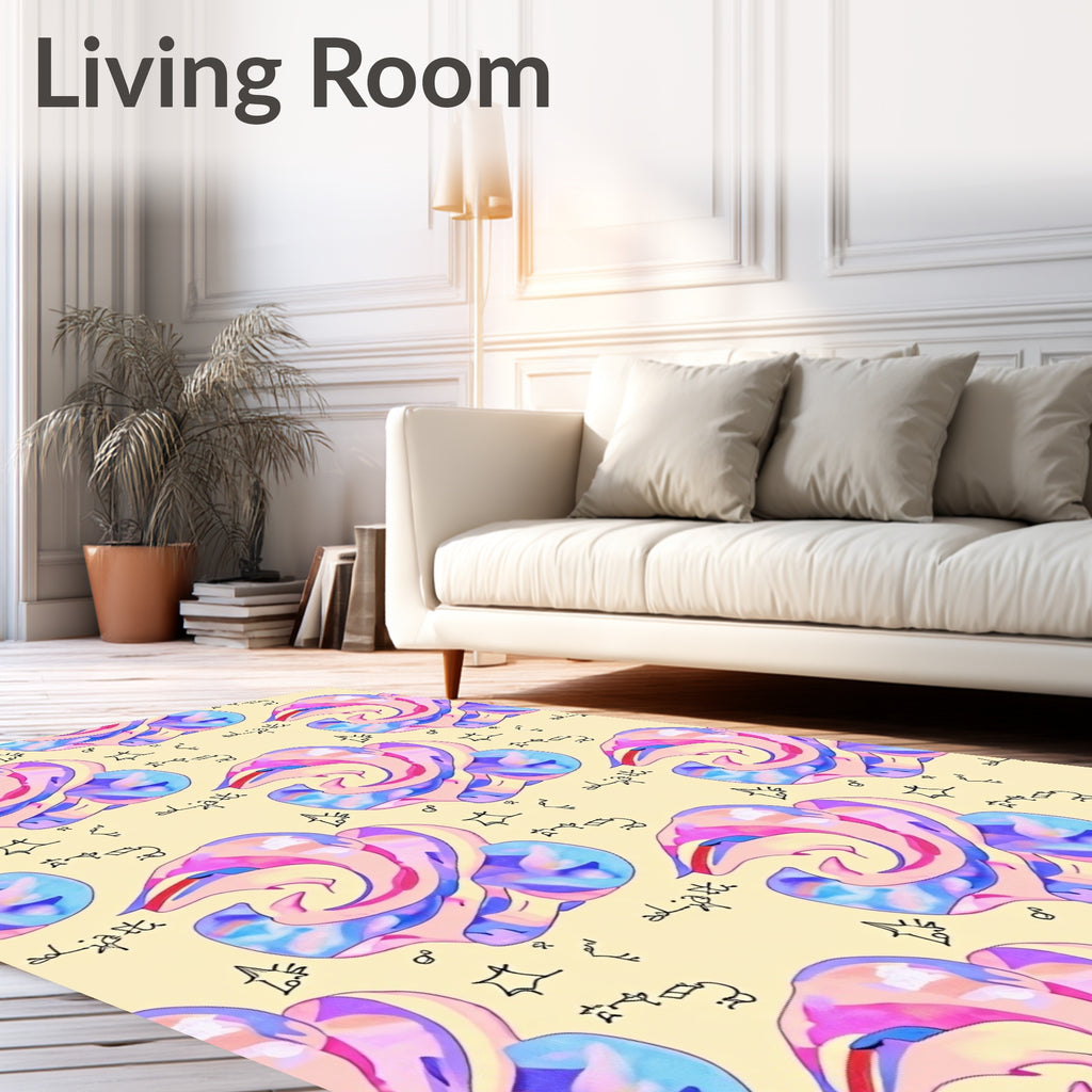 Swirling Lavender Pink Abstract Swirl Rug
