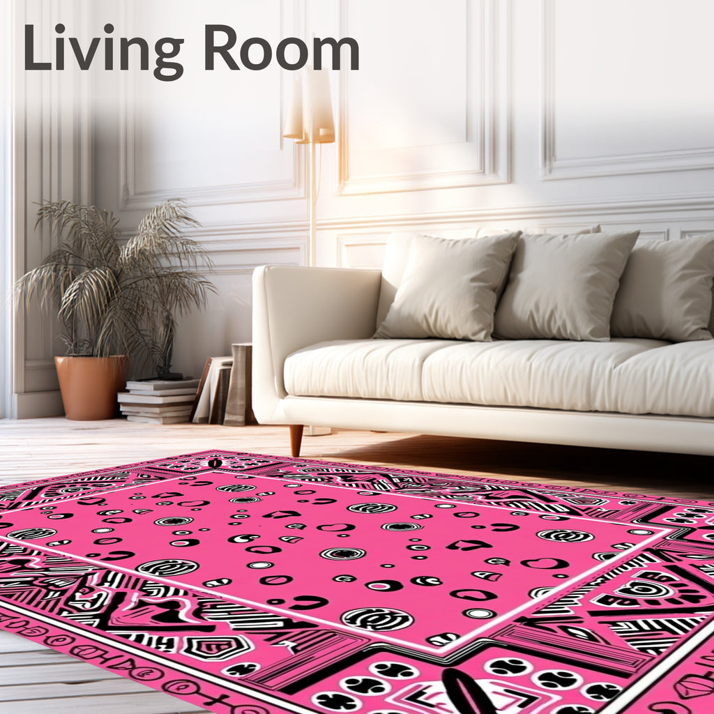 Hot Pink Abstract Heart Scattered Rug