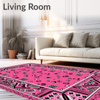 Hot Pink Abstract Heart Scattered Rug