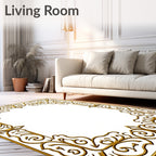 Oshibana Gold Filigree Scrollwork Rug