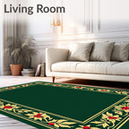 Gold Yellow Berry Holly Border Rug