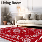 Crimson Lotus Butterfly Frame Rug