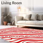 Crimson Swirl Diagonal Stripe Rug