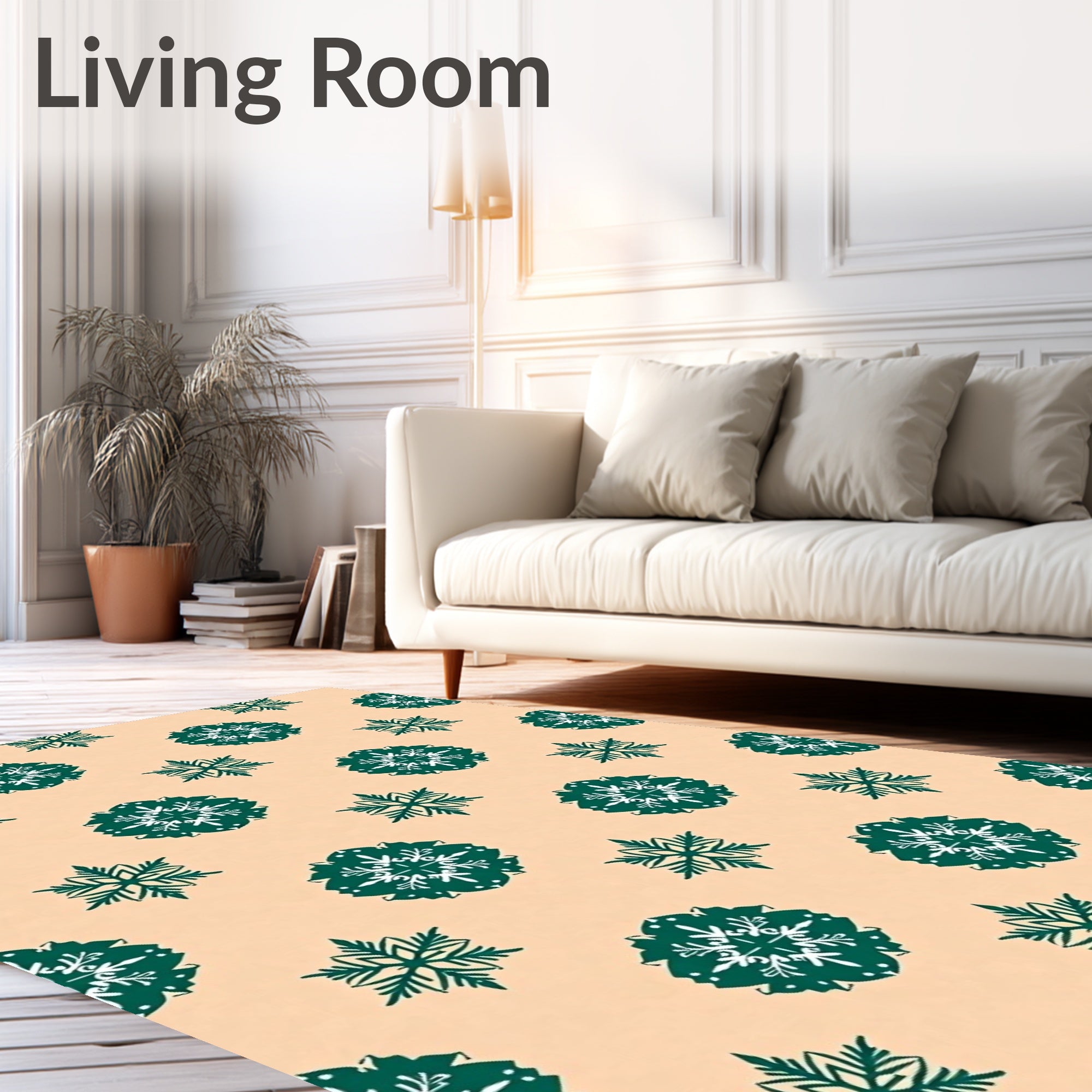 Emerald Floral Snowflake Medallion Rug