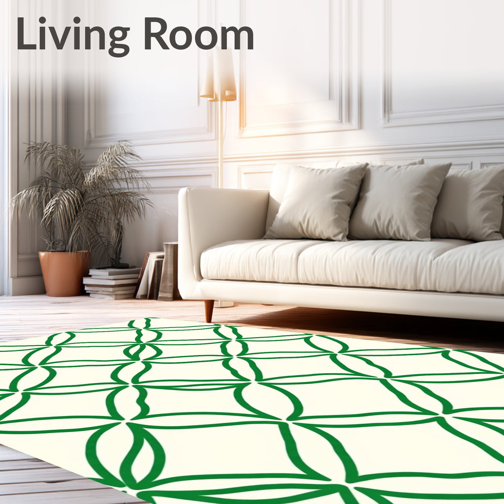 Emerald Lattice Geometric Repeat Rug