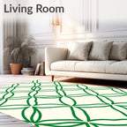 Emerald Lattice Geometric Repeat Rug