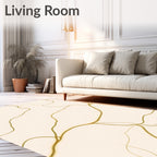 Golden Vein Abstract Organic Rug