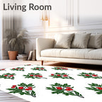 Christmas Holly Berry Sprig Repeat Rug