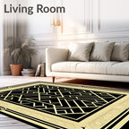 Bold Gold Geometric Art Deco Rug