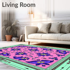 Pink Purple Abstract Eye Floral Rug