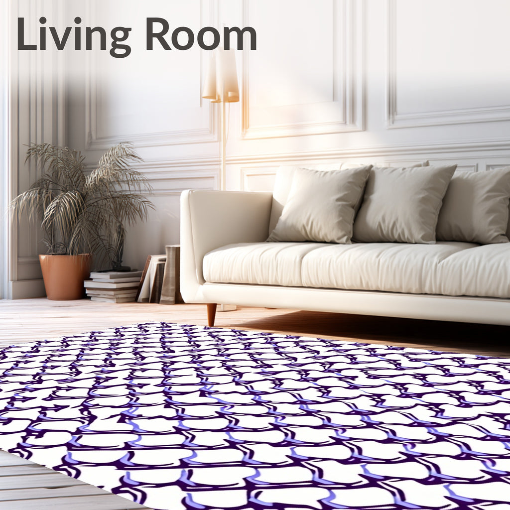 Deep Plum Intersecting Chain Rug