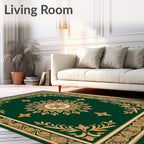Emerald Green Floral Medallion Rug