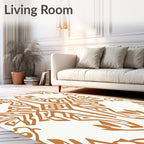 Art Nouveau Copper Scrollwork Square Rug