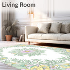 Soft Pastel Floral Garden Arrangement Rug