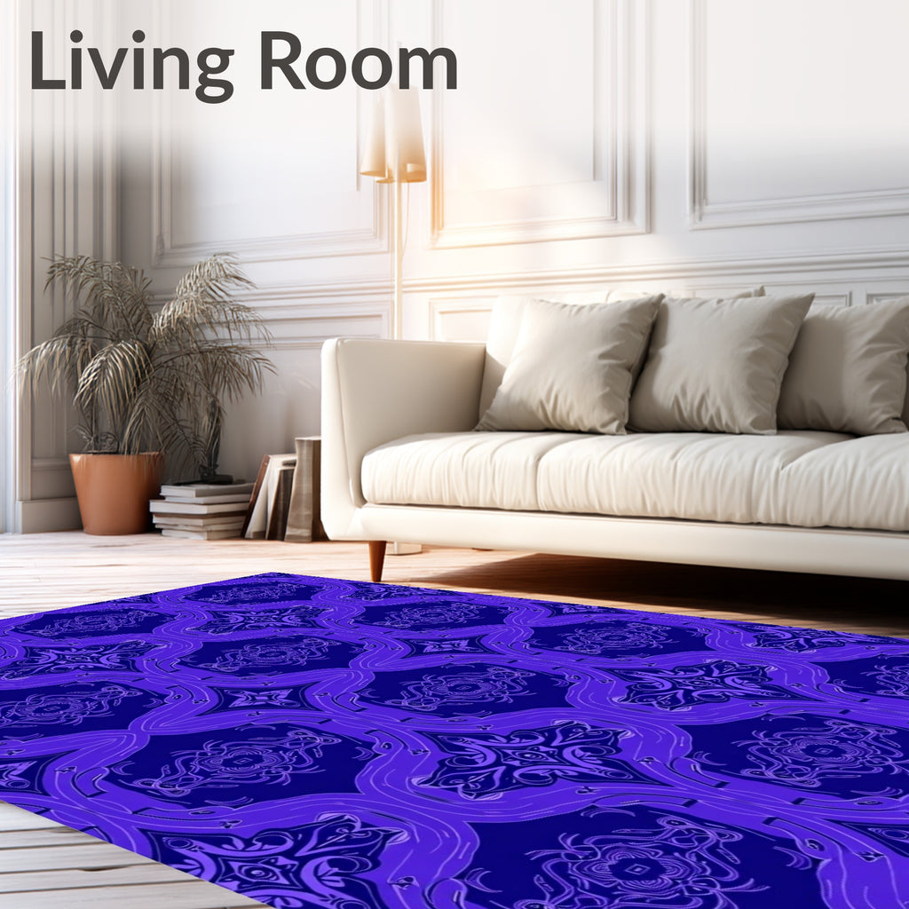 Deep Blue Violet Archway Symmetry Rug