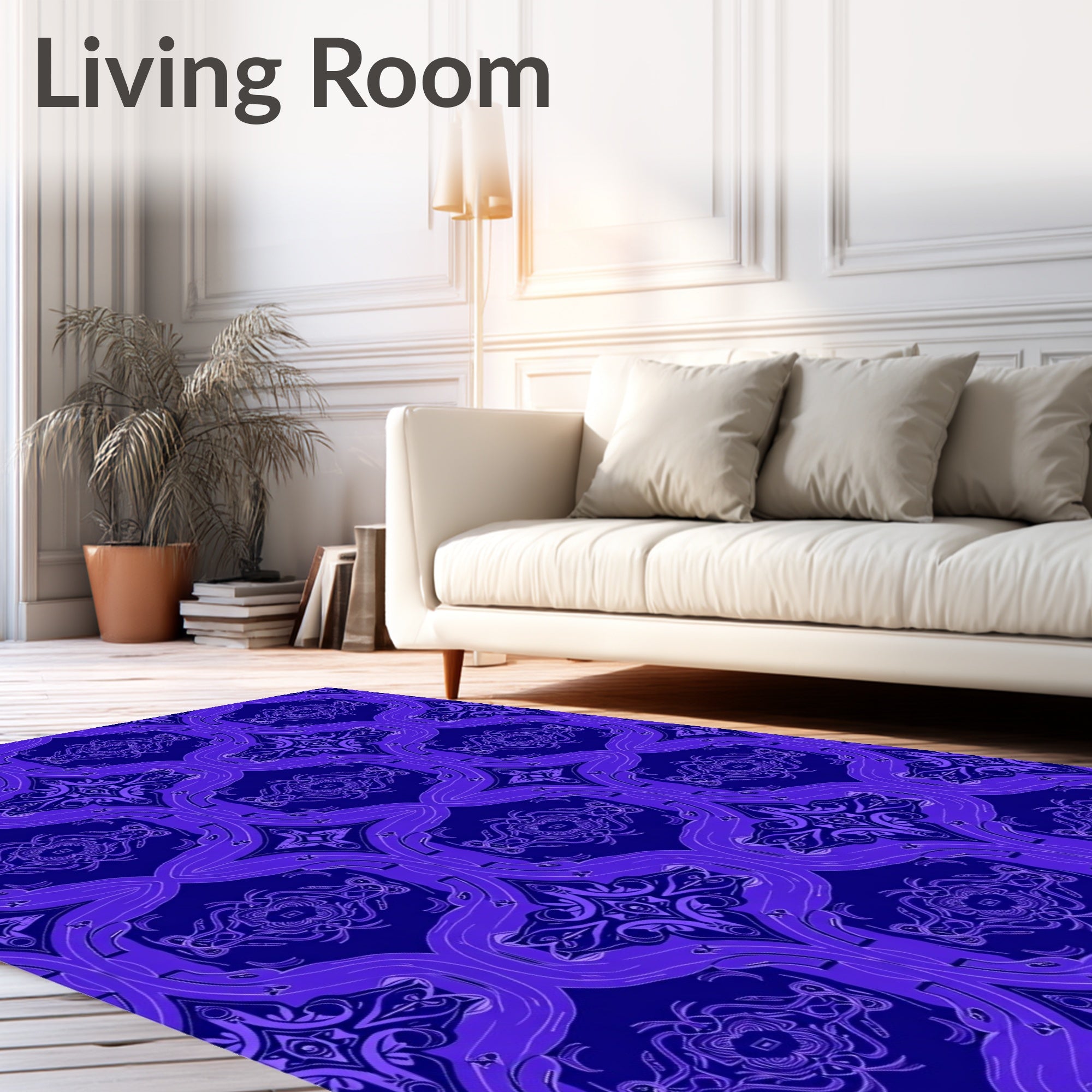 Deep Blue Violet Archway Symmetry Rug