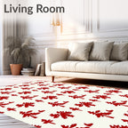 Red Festive Tree Folk Art Rug