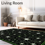 Radiant Starburst Black Green Rug