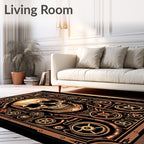 Steampunk Skull Copper Mechanism Rug