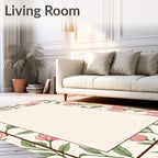 Vintage Pink Peony Floral Vine Rug