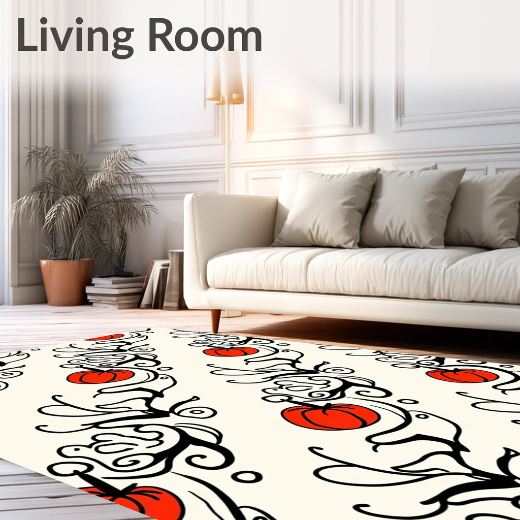 Whimsical Red Apple Garland Rug