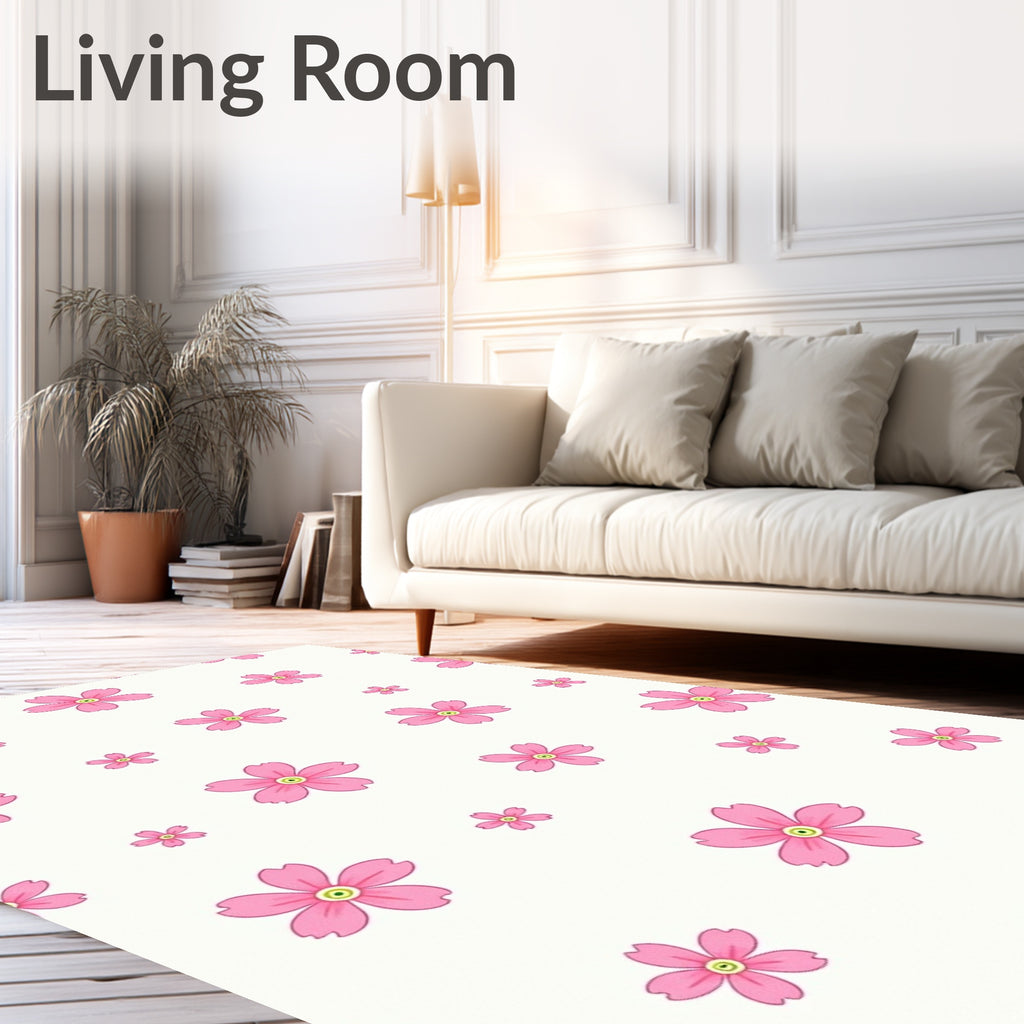 Pink Petal Scatter Ground Rug