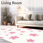 Pink Petal Scatter Ground Rug