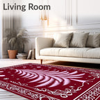 Crimson Feather Christmas Tree Ornaments Rug