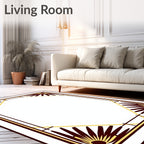 Art Deco Marigold Sunburst Border Rug