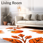 Cozy Autumn Pumpkin Leaf Garland Rug