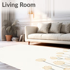 Minimalist Cream Floral Meadow Rug