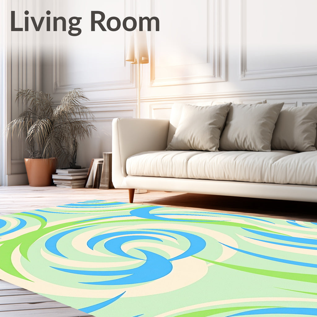 Aqua Green Swirl Harmony Rug