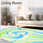 Aqua Green Swirl Harmony Rug
