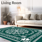 Emerald Green Snowflake Medallion Rug