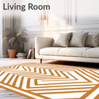 Amber Zigzag Geometric Maze Rug