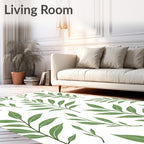 Green Leafy Branch Arrangement Rug