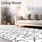 Abstract Line Drawing Collage Rug