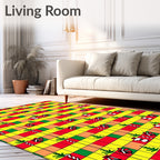 Festive Christmas Grid Gift Bows Rug